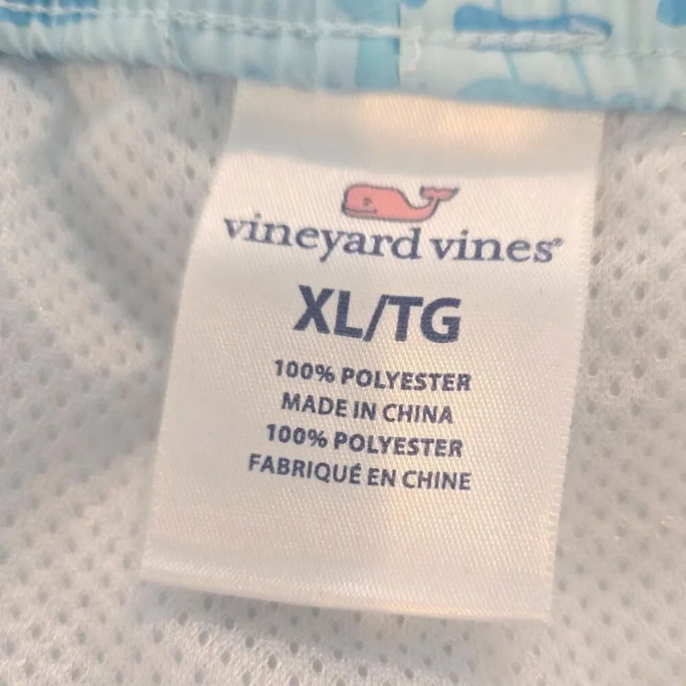 Vineyard Vines Swim Trunks Blue White XL Nautical Sailboat Chappy Preppy